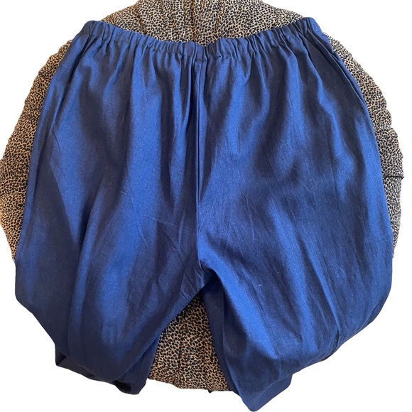 New Jessica London Navy Blue Linen Blend Drawstring Pants Plus Size 22 Tall - Picture 12 of 15